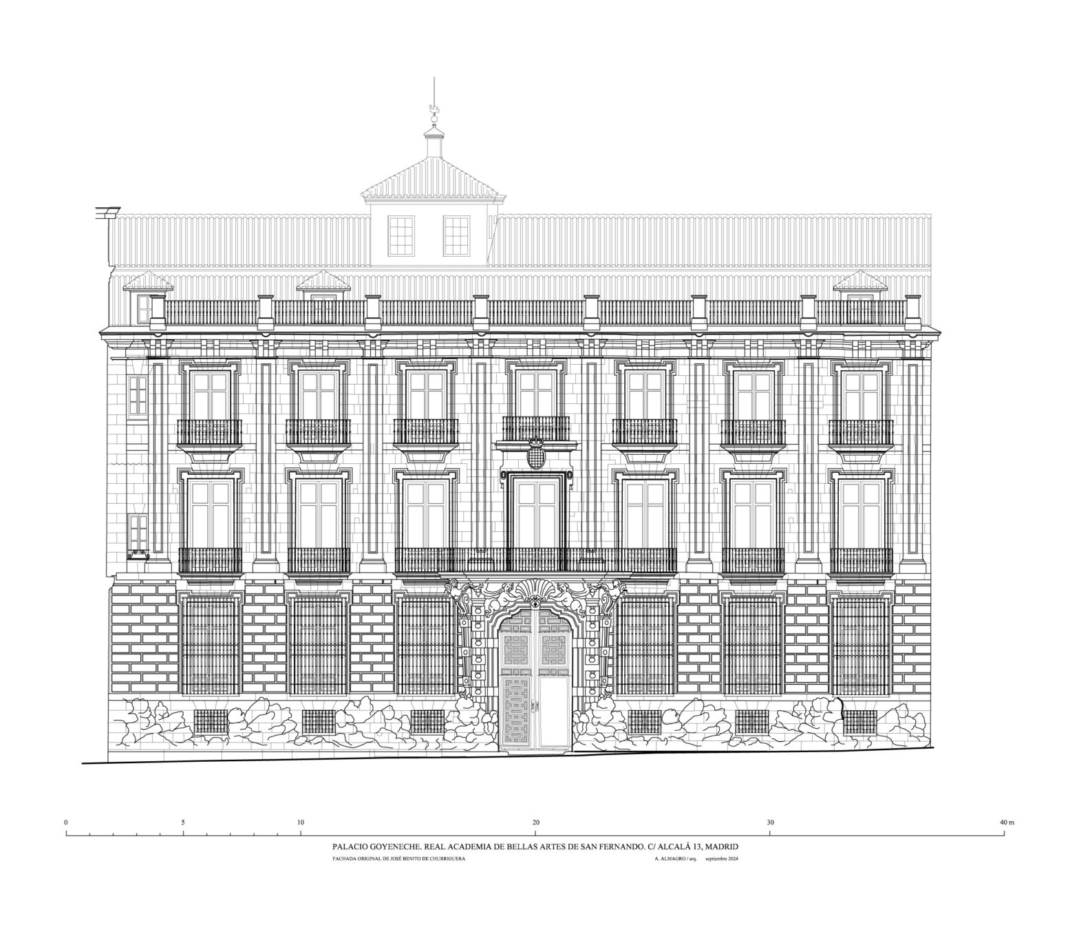 Alzado fachada Real Academia de Bellas Artes de San Fernando